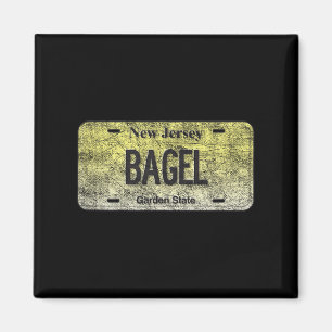 Funny Nj State Vanity License Plate Bagel  Magnet