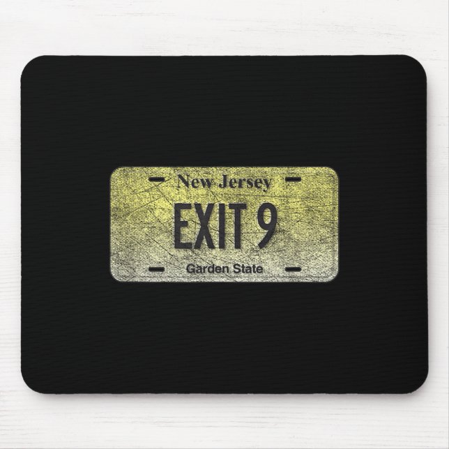Funny Nj State Vanity License Plate Exit 9  Mouse Pad (Front)