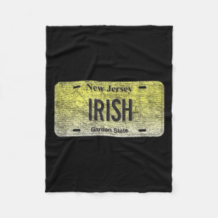 Funny Nj State Vanity License Plate Iri-shirt Fleece Blanket