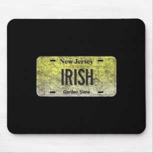 Funny Nj State Vanity License Plate Iri-shirt  Mouse Pad