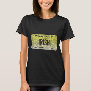 Funny Nj State Vanity License Plate Iri-shirt T-Shirt