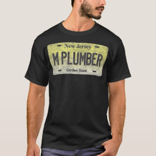 Funny NJ State Vanity License Plate M PLUMBER T-Shirt