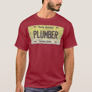 Funny NJ State Vanity License Plate PLUMBER T-Shirt