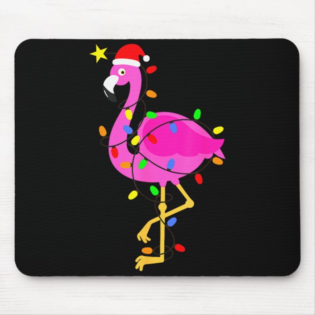 Funny Nk Flamingo In Santa Hat Christmas In July M Mouse Pad (Front)