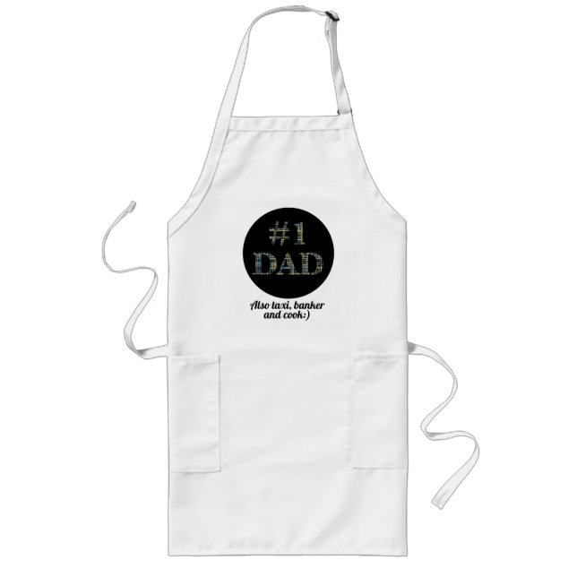 Funny No. 1 Dad Personalized Father’s Day Long Apron (Front)