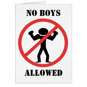 Funny No Boys Allowed Party Invitations