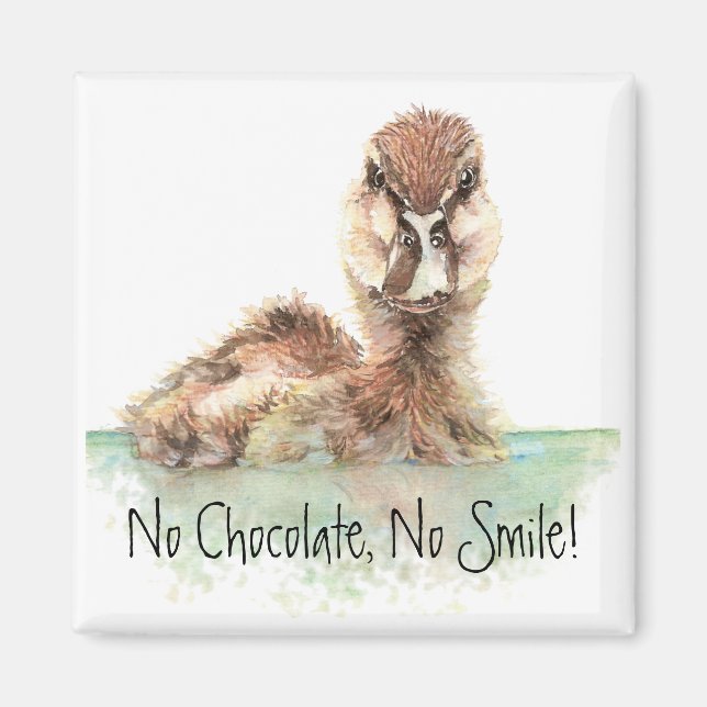 Funny, No Chocolate, No Smile, Angry Duck, Bird Magnet (Front)