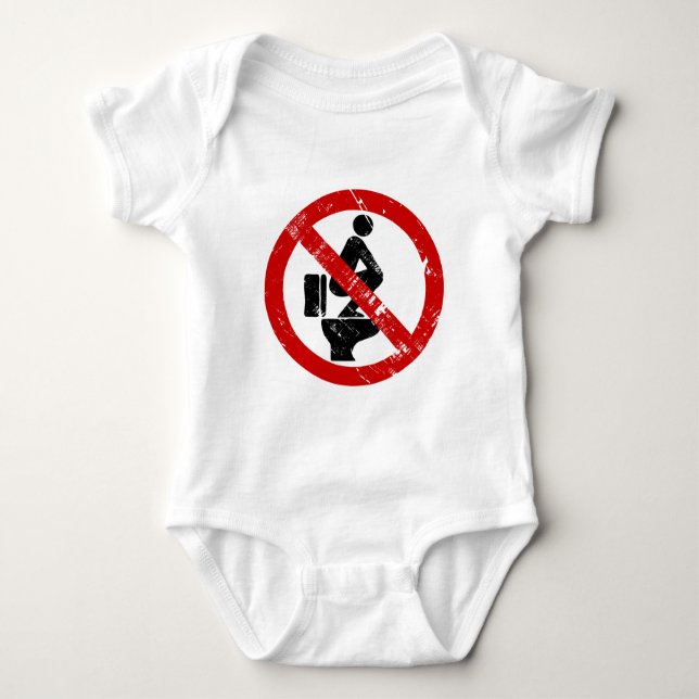 Funny NO Feet on the Seat ⚠ Thai Sign ⚠ Baby Bodysuit (Front)
