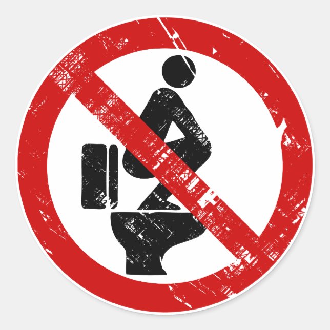 Funny NO Feet on the Seat ⚠ Thai Sign ⚠ Classic Round Sticker (Front)