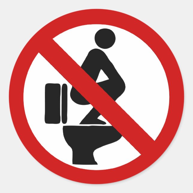 Funny NO Feet on the Seat ⚠ Thai Sign ⚠ Classic Round Sticker (Front)