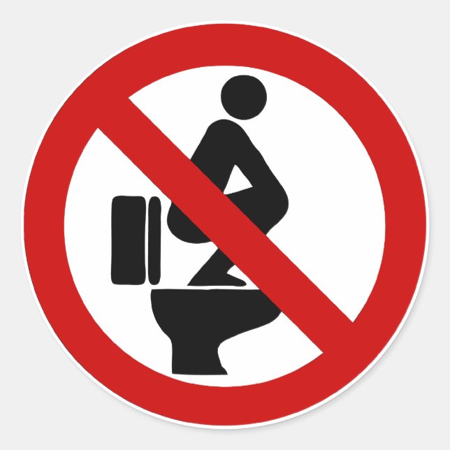 Funny NO Feet on the Seat ⚠ Thai Sign ⚠ Classic Round Sticker (Front)