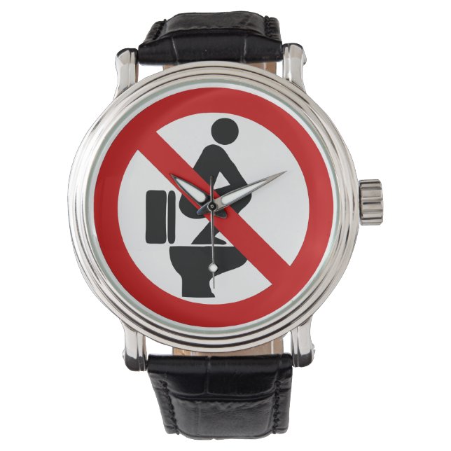 Funny NO Feet on the Seat ⚠ Thai Sign ⚠ Watch (Front)