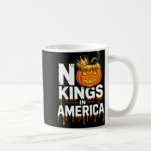 Funny No Kings Halloween 2025 Distressed Usa Flag Coffee Mug