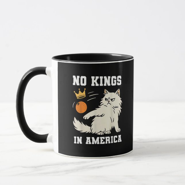 Funny No Kings In America Retro Classic Mug (Left)