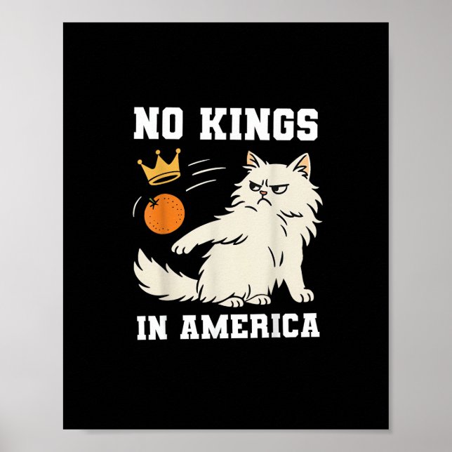 Funny No Kings In America Retro Classic Poster (Front)