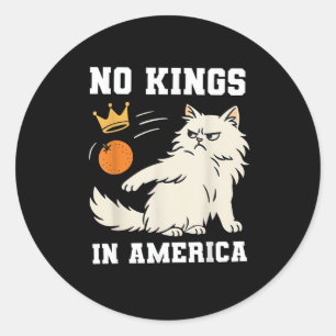 Funny No Kings In America Retro Classic Round Sticker