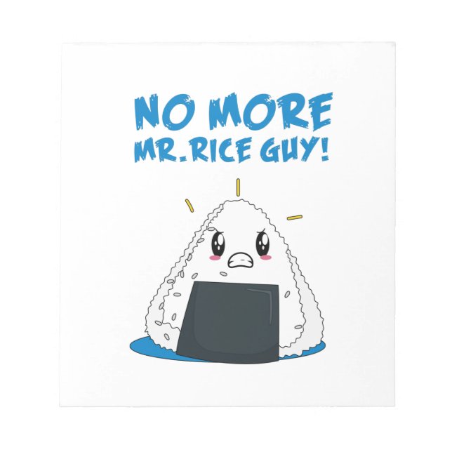 Funny No More Rice Guy Notepad (Front)