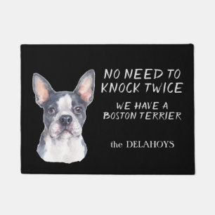Funny No Need To Knock Boston Terrier Doormat