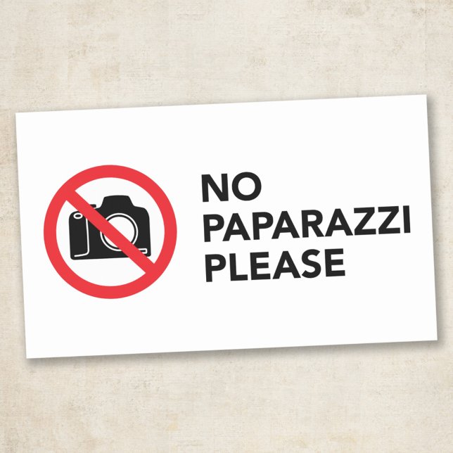 Funny No Paparazzi Please - Sarcastic VIP Party Rectangular Sticker (Creator Uploaded)