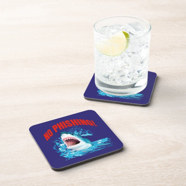 Funny No Phishing Shark Coaster (Right Side)