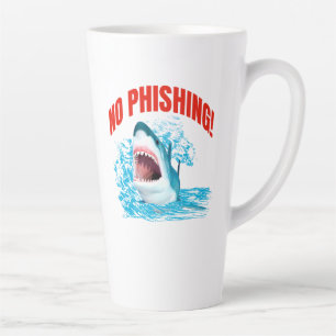 Funny No Phishing Shark Latte Mug