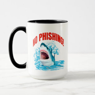 Funny No Phishing Shark Mug