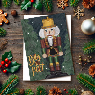 Funny No Pouting Nutcracker Traditional Christmas Card