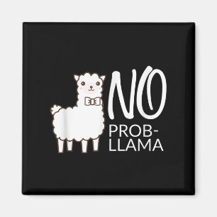 Funny No Prob Cute Llama Quote Gift Graphic Tee Magnet