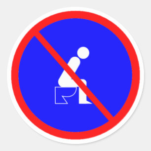 Funny No Sitting On Toilet Sign Stickers