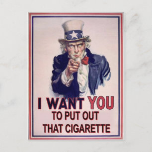 funny no smoking sign postcard