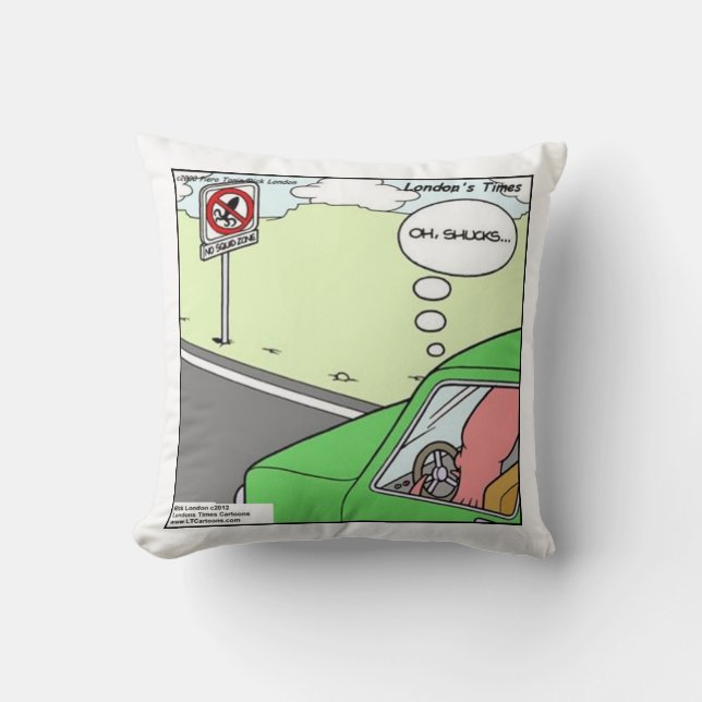 Funny No Squid Zone Cotton Throw Pillow (Front)