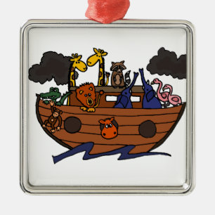 Funny Noah's Ark Cartoon Metal Tree Decoration