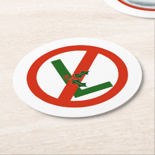 Funny Noel "No L" Christmas Paper Drinks Coasters