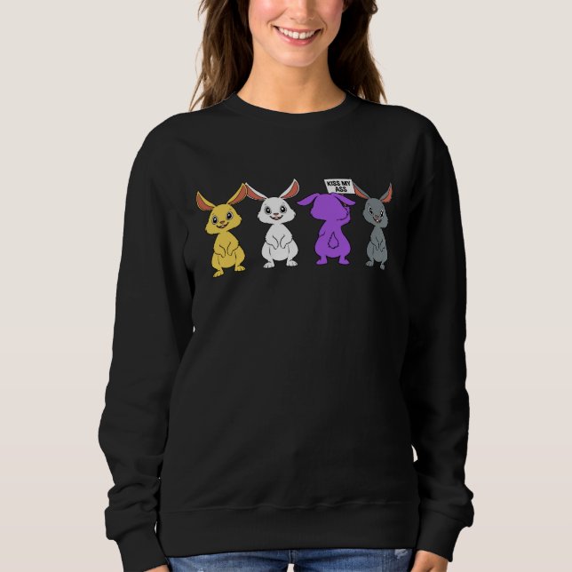 Funny Nonbinary Bunny Gift Sweatshirt (Front)