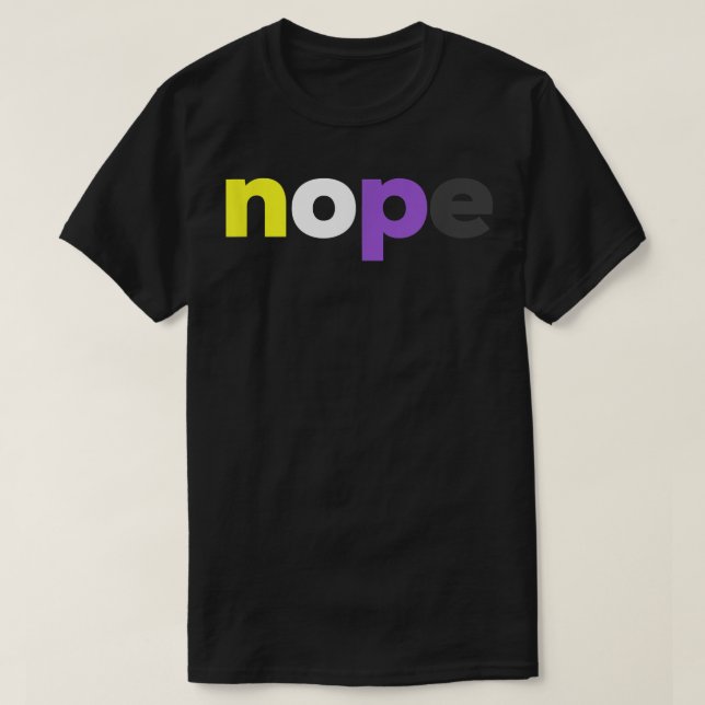 Funny Nonbinary Pridenope NonbinaryLGBTQ Enby Flag T-Shirt (Design Front)