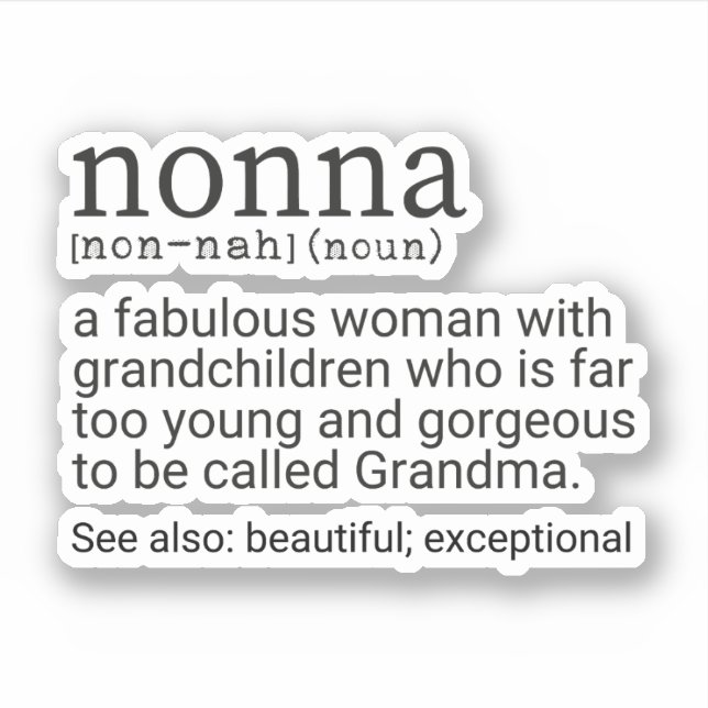 Funny Nonna Definition, Nonna Gift, Grandmother (Front)