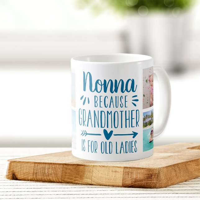 Funny Nonna Grandchildren Names & Photo Collage Coffee Mug (Creator Uploaded)