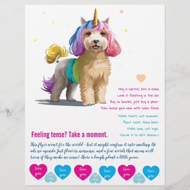 Funny, Nonsense Verse with Tear-Off Tabs Flyer (Front)