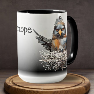 Funny Nope Bird Painting Sarcastic  Coffee Mug