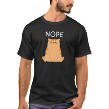 Funny Nope Cat Graphic T-Shirt