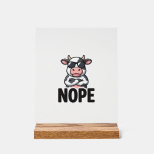 Funny Nope Cow Vintage Vector Design_1 Acrylic Sign