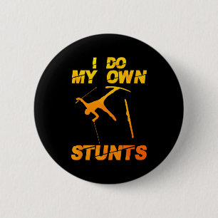Funny nordic mountain skiing art for men women 6 cm round badge
