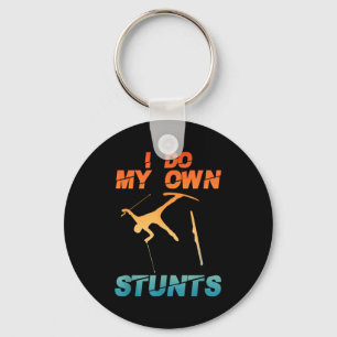 Funny nordic mountain skiing art for men women key ring