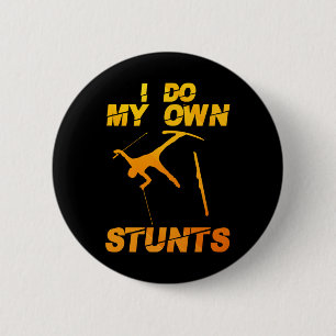 Funny Nordic Mountain Skiing Art For Men Women Ski 6 Cm Round Badge