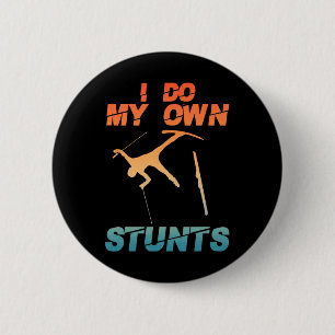 Funny Nordic Mountain Skiing Art For Men Women Ski 6 Cm Round Badge