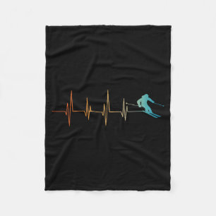 Funny nordic ski art for men women kids skier team fleece blanket