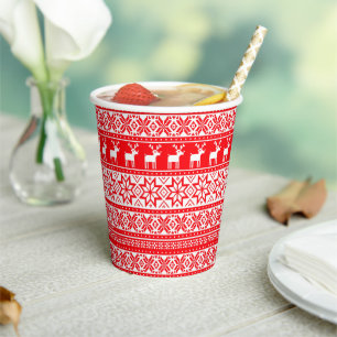 Funny Nordic Ugly Christmas Sweater Party Paper Cups