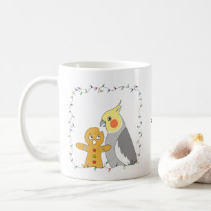 Funny Normal Grey Cockatiel Christmas Holiday Coffee Mug