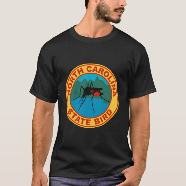 Funny North Carolina Mosquito State Bird T-Shirt (Front)