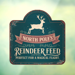 Funny North Pole reindeer feed vintage